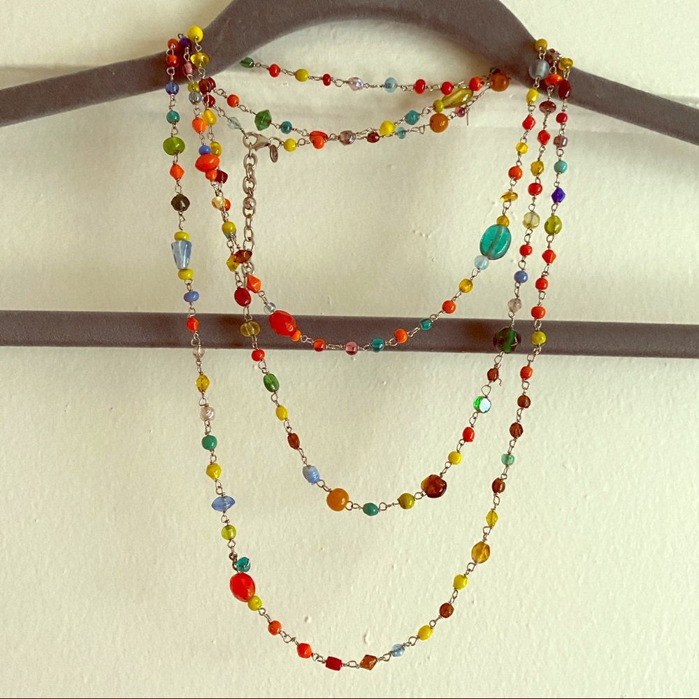 American Eagle Long multicolor beaded necklace